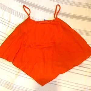 Coral Flowy Crop Top Tank Top
